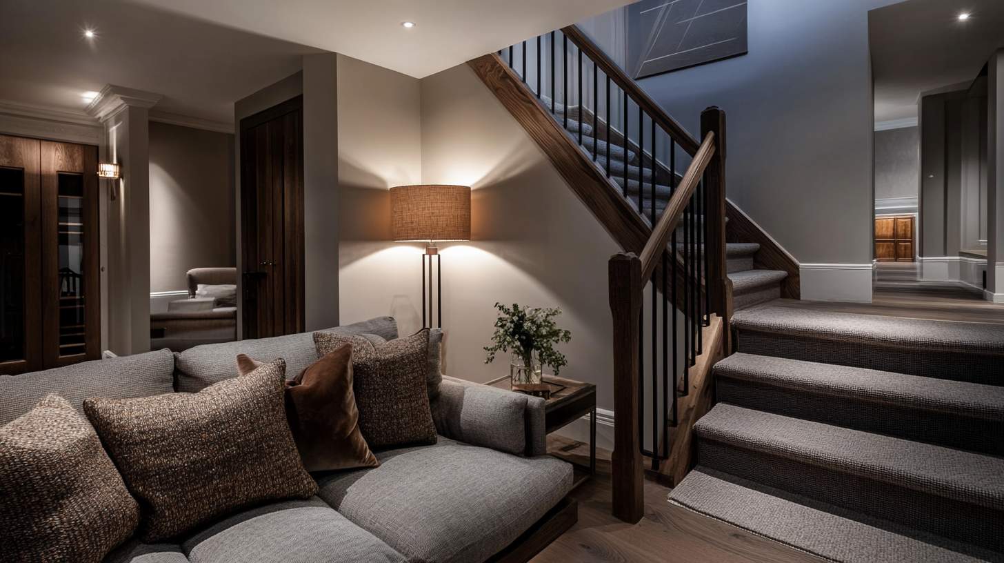White modern basement
